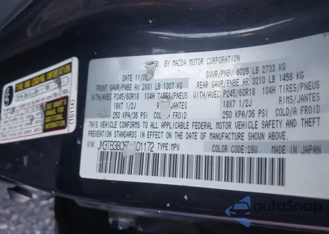 2007 Mazda Cx-9 Touring from USA, damaged, VIN JM3TB38C570101172